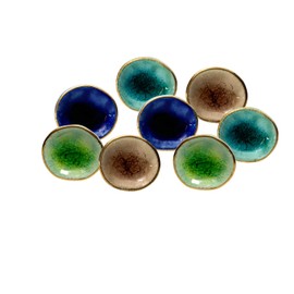 Perilla Home Set of 8 Ceramic Door Knobs - Decorative Round Door Knobs Handle with Screw | Cupboard Drawer Dresser Bedroom Kitchen Cabinet Wardrobe Pulls (1.65" x 1.5" x 1.25") (Mix Nantes)