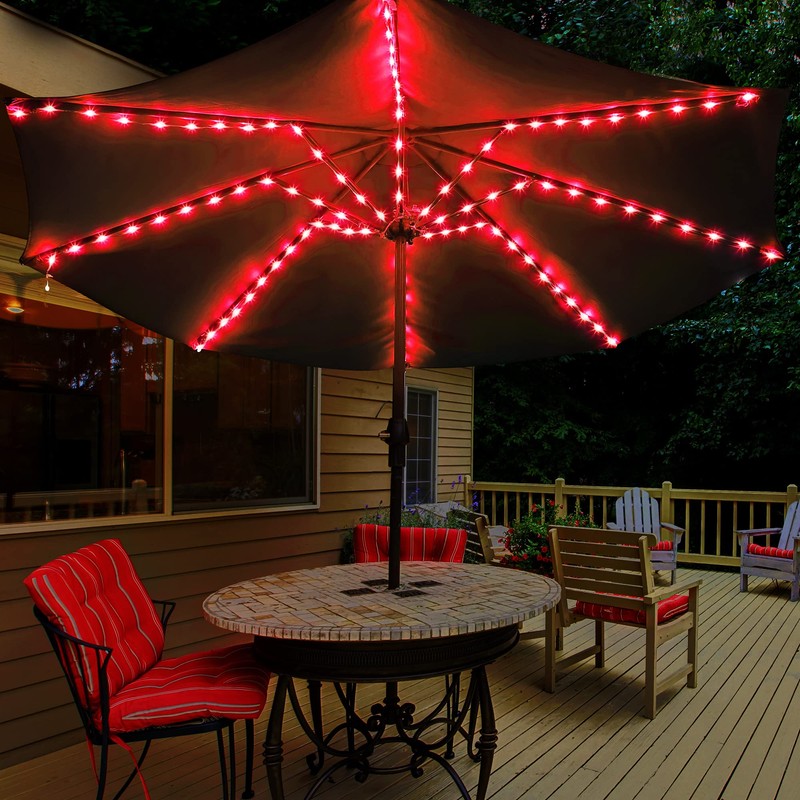 Patio Umbrella String Lights with 16 Color Changing and 12