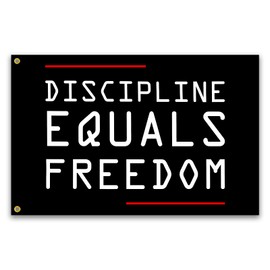Discipline Equals Freedom Flag 3x5 Ft Motivational Flag for Home Gym Wall Decor Fitness Inspirational Flags for Room College Flag Office Banner