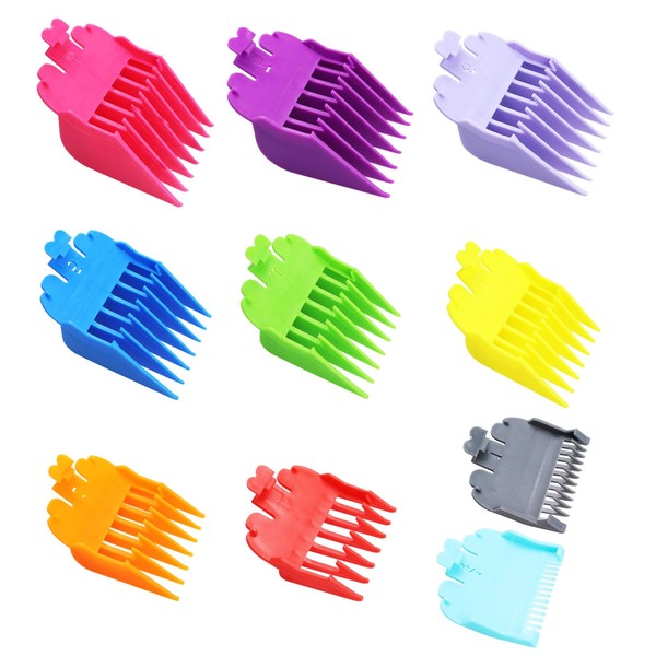 10Pcs Hair Clipper Guard Combs, Professional Hair Clipper Guide Combs, 10 Size Replacement Guide Combs for Most Hair Clippers