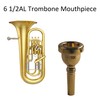 AUXBC 12C Gold Plated Trombone Mouthpiece, Baritone and Euphonium Mouthpiece,