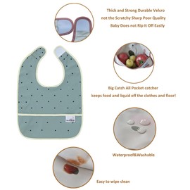 YKVOSAR Baby Bibs for Eating Waterproof Baby Bibs Baby Feeding Bibs 5 Packs Washable Baby Food Bibs 6-24 Months（Sea Animal）
