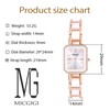 MICGIGI Women's Quartz Wrist Watch Ceramic White Rectangular Simple Dial