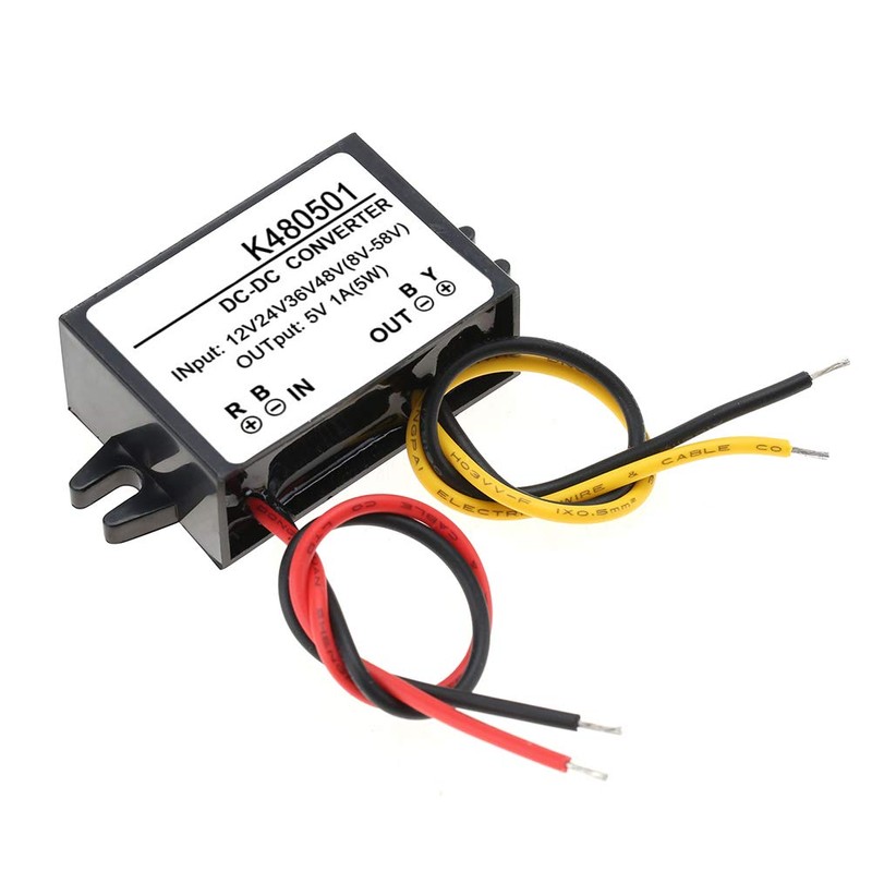 DC-DC 12V/24V/36V/48V to 5V 1A Car Power Converter Buck Voltage