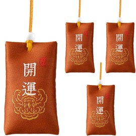 4 Pcs Spiritual Salt Pouch, Spiritual Salt with Sachet, Buddhist Spiritual Necklace, Spiritual Pouch for Money, Happiness, Chinese Amulet Sea Salts Substitutes