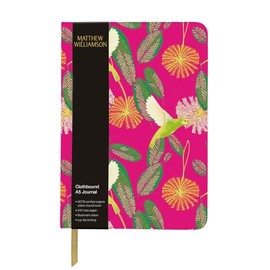 Museums & Galleries Lined A5 Clothbound Journal - Hummingbirds and Flowers Design by Matthew Williamson - 240 Pages - Lovely Gift Idea