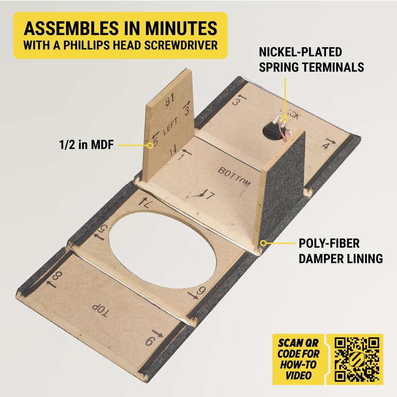 Scosche SE69KT 6x9 Single Car Speaker Enclosure with Gray Carpet,