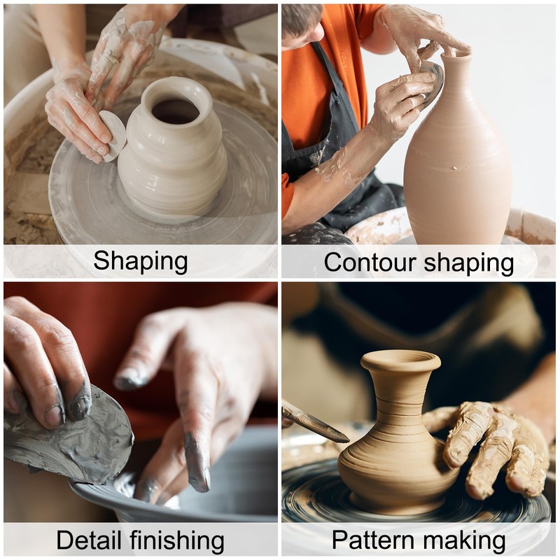 sourcing map 2pcs Pottery Ribs Trimming Tools Beech Pottery Profile