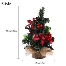 Gukasxi 3Pcs Small Christmas Trees Artificial Frost Trees Xmas Tree Stand Mini Christmas Tree with Base Tabletop Trees Christmas Desk Tree Crafts Pine Tree for Desk Table Tops Christmas Decorations