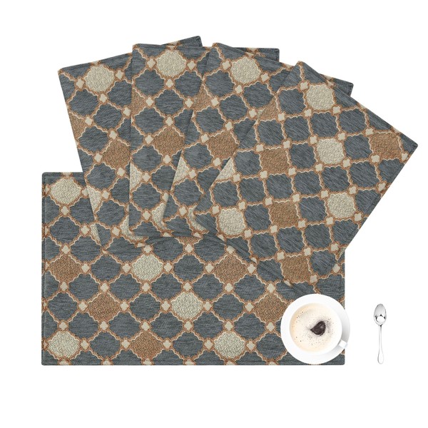 Loom and Mill Elegant Chenille Placemats Set of 4, Chic