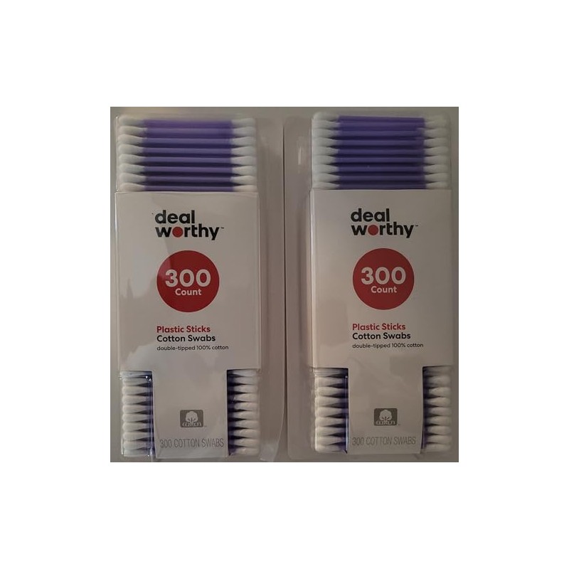 Double Tip 100% Pure Cotton Swabs 300 Tips/Pk Select Color