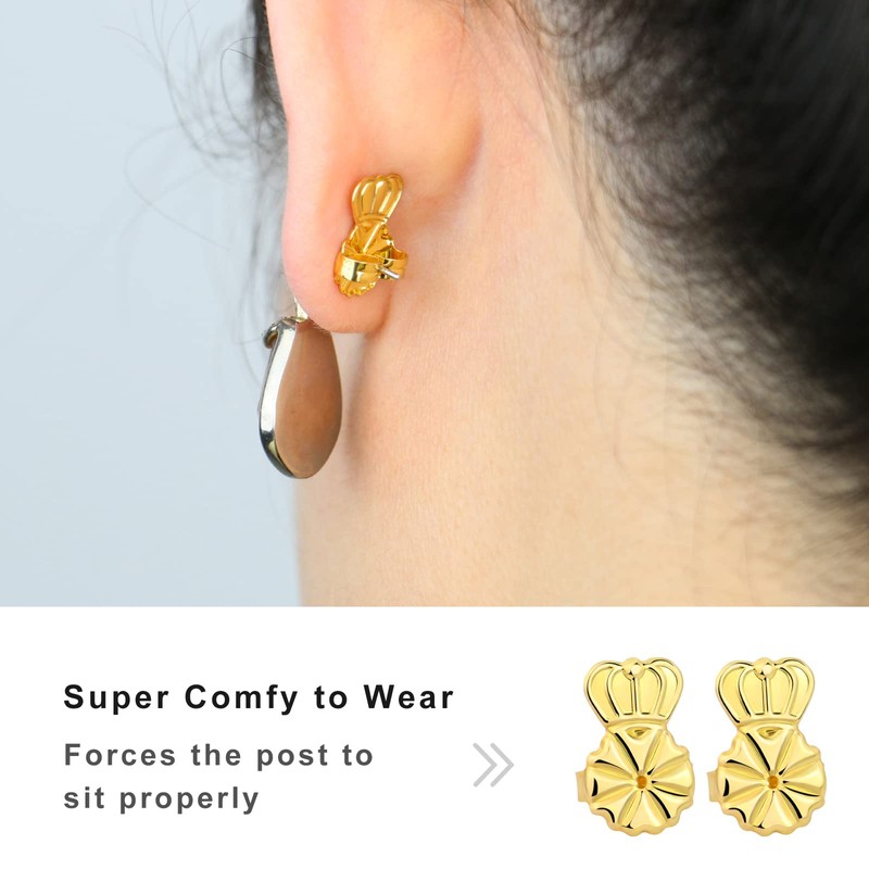 Earring Backs for Droopy Ears, KMEOSCH Earring Lifters Secure Push