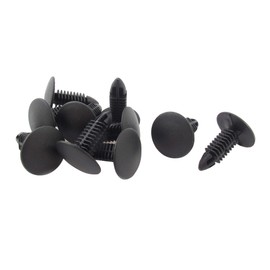 sourcingmap 10 Pcs Auto Car Plastic Rivets Fastener Door Clips Black 6.5x6mm