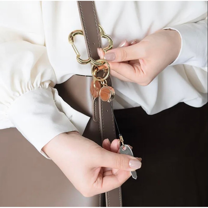 Flower Ring Carabiner (with reel), Flower GKH0009-GD (Gold)