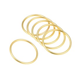 Unifizz Zinc Alloy O Rings 35mm Inner Diameter 3mm Thick Multipurpose Welded O Buckles for Bag Strap Belt Macrame Pet Leashes DIY Crafts Gold 6 Pack