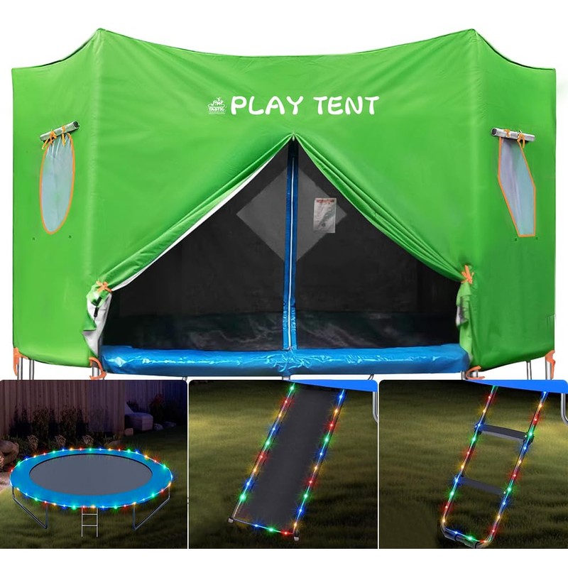Jump Tastic Trampoline Tent with 2 Pack 32.8ft Ball String
