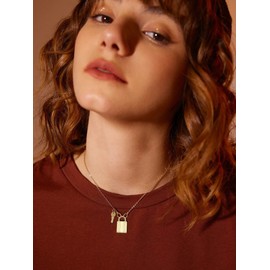 Stocking Stuffers Holiday Outfits for Women 2024 Gold Lock and Key Necklace for Women Layered Lock Key Pendant Necklace Punk Statement Necklace Jewelry Gift for Girls