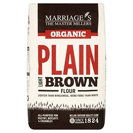 Marriage's Organic Light Brown Plain Flour 1kg - Pack of 2