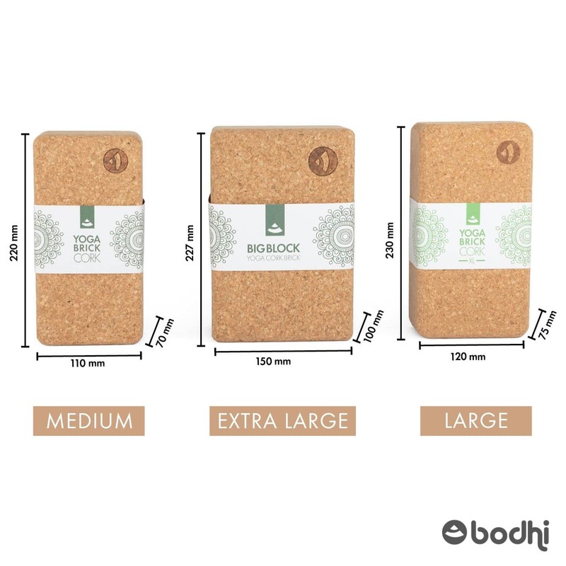 Extra-large XL natural cork yoga block brick, for yoga, yoga