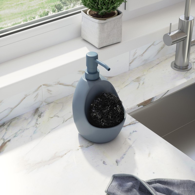 Umbra Soap Dispenser, Ceramic, Slate Blue