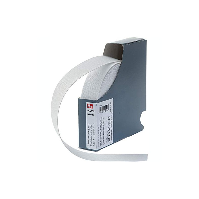 Prym Elastic Band Strong 30 mm White, 72% polyester, 28%