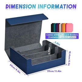 Nudiuhis Trading Card Storage Box - Deck Case for Over 1800 Cards with Single Sleeve, Approx 290 x 245 x 105 mm - Blue