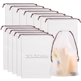 Pack of 12 Shoe Bags with Drawstring Travel Shoe Bags Shoe Bag PE Travel Gadgets Travel Essentials Suitcase Organiser Shoes Waterproof Travel Bag Aeroplane Travel Utensils Accessories Holiday, 20 x 30 cm
