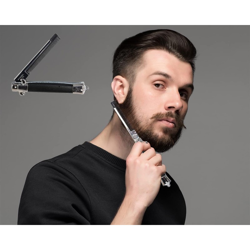 9" Folding Pocket Comb, Stainless Steel (12-Pack)