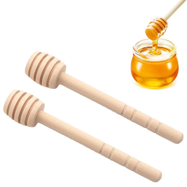 2 Pcs Honey Spoon, Wooden Honey Spoon, 10cm Smooth Dispense