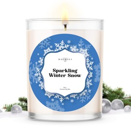 Kate Bissett Christmas Winter Candles | Sparkling Winter Snow | Made with 100% Natural Soy and Coconut Wax | Hand Poured 18 oz Candles | Home Decor Gifts