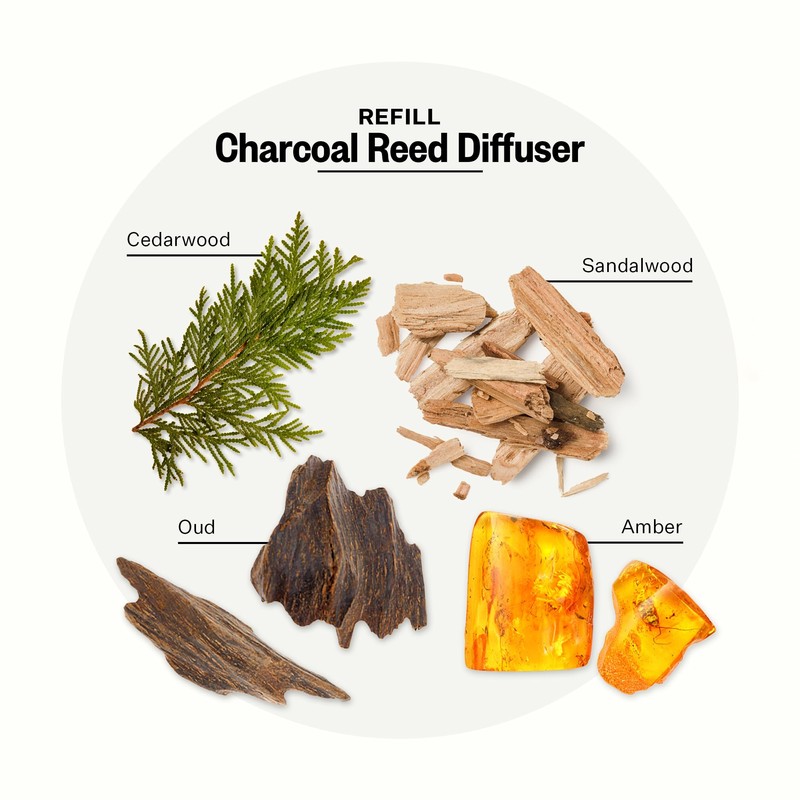 Apotheke Luxury Scented Oil Reed Diffuser Liquid Refill (Charcoal) -