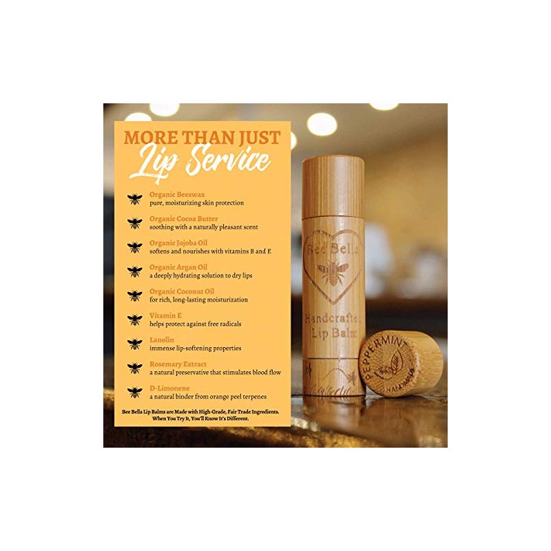Bee Bella bálsamos labiales con cera de abejas, aceite de