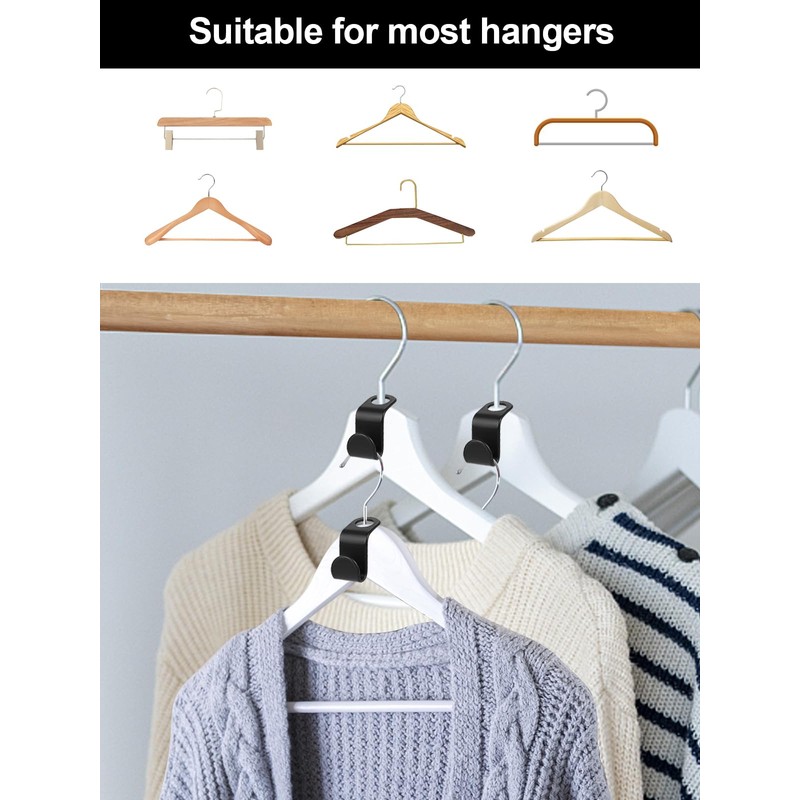 Sheryl&Rain 60Pcs Clothes Hanger Connector Hooks,Clothes Hangers Space Savers,Space Saving