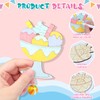 36Pcs Wooden Ice Cream Cutouts, Unfinished Summer DIY Wooden Art