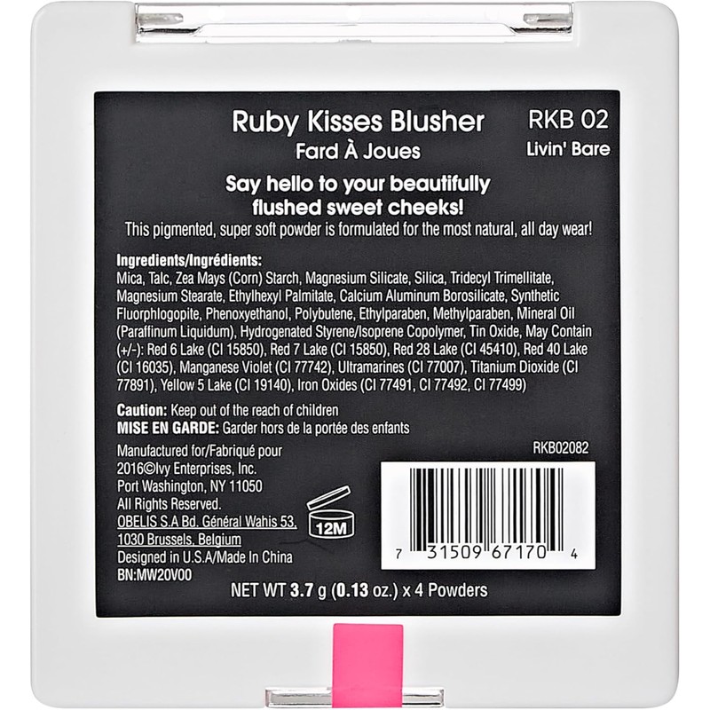 Ruby Kisses Bare Blusher Sweet Cheeks Palette (Livin Bare)