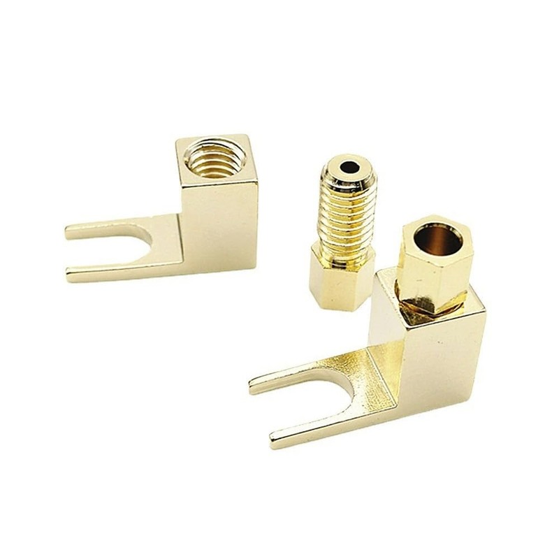 Mugetech 4 pcs Banana to Spade Adapter Plug,Speaker Spade Terminals