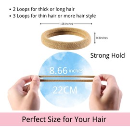 LuSeren 120 Pcs No Damage Hair Ties for Thick Hair, Large Soft Seamless Nylon Hair Elastics for Women, Ponytail Holders, Hair Accessories – Black & Light Brown