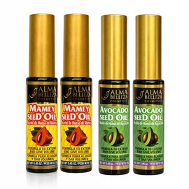 Rímel (Máscara para pestañas) 2 Aceites de Semilla de Aguacate y 2 de Mamey (PAQUETE DE 4) Para extender y dar volumen Premium                        