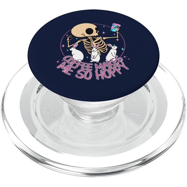 Bunny Coffee and Skeleton Coffee Makes Me Hoppy PopSockets PopGrip