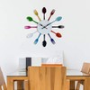 WALPLUS Spoon and Fork Colourful Kitchen Wall Clock Art Decals