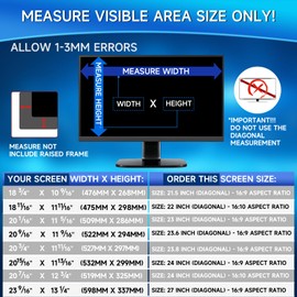 Magicmoon 2-Pack 24 Inch Computer Privacy Screen Filter, Anti-Spy/Glare Protector Film for Widescreen Monitor with 16:9 Aspect Ratio (Width x Height: 531mm x 298mm)