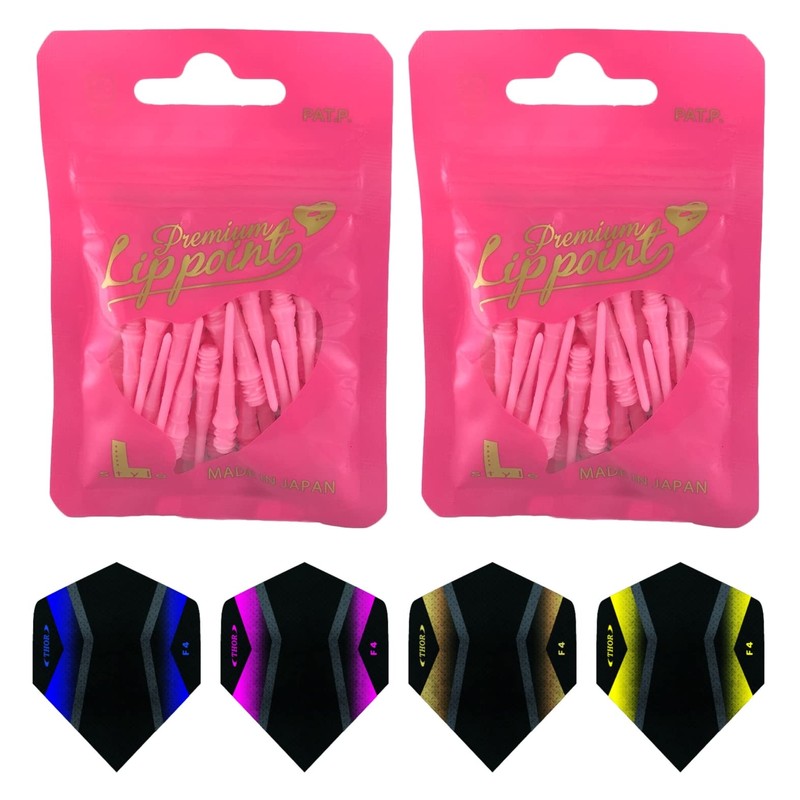 THOR-DARTS L-Style Dart Tips in Double Pack Flights (2 x