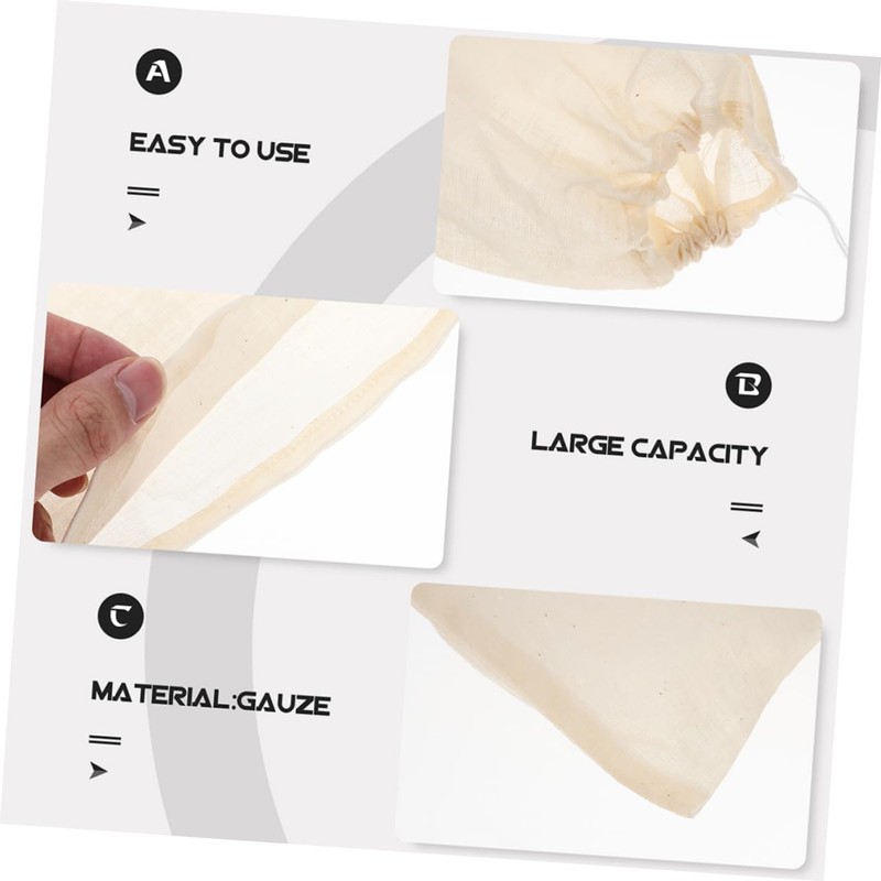 Ipetboom 20pcs Reusable Drawstring Bags Cheesecloth Filter Bags for Cooking