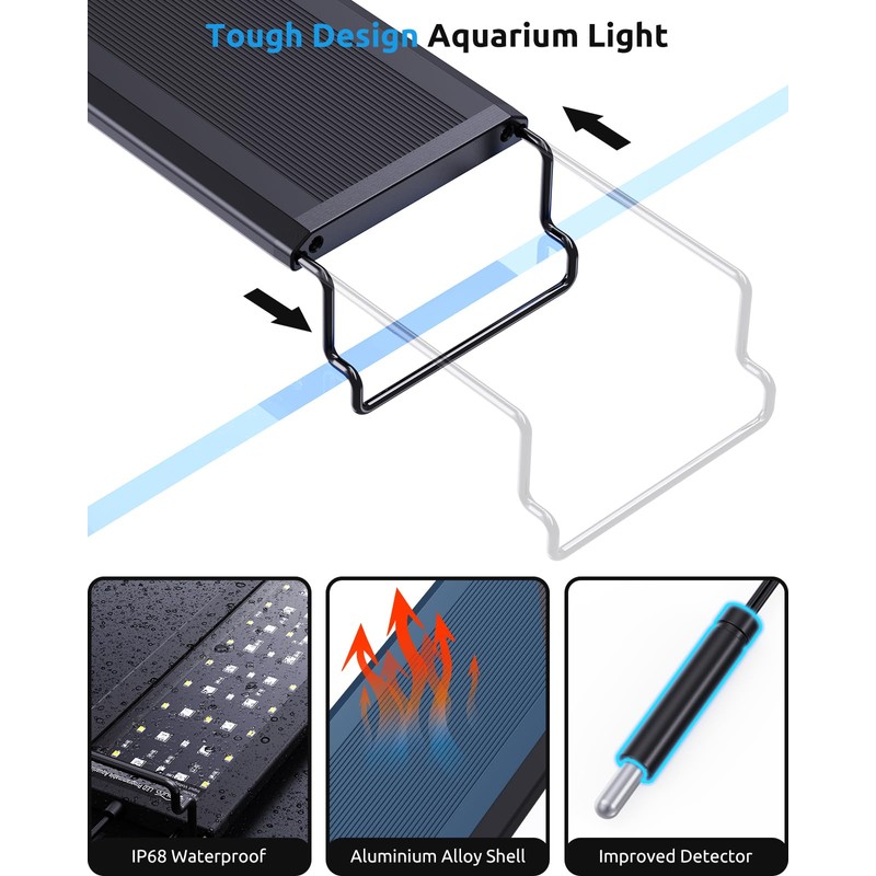SEAOURA Aquarium Light for Fish Tanks, 24-30in Full Spectrum LED