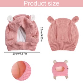 1 Piece Pink Fleece Winter Hat for Pets, Cotton Knitted Hat for Pets, Cute Knitted Hat with Ears for Medium Dogs, Large Dogs and Cats