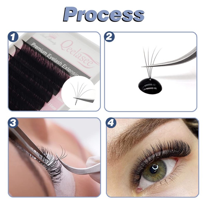 Qeelasee Eyelash Extensions Fake Mink Individual Lashes 0.05 C Curl