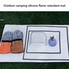 Fireproof Grill Pad Fiberglass Cloth Heat Resistant Foldable Square Fire