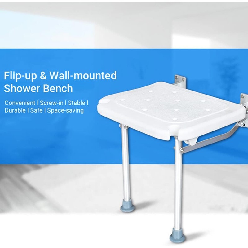 Banco de ducha plegable Tempaky abatible con soporte para regadera
