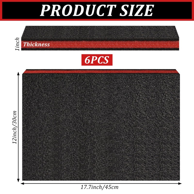 6 Pack Tool Box Foam Inserts for Cases,Tool Box Liner