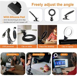 SELFILA - Kit de iluminación de videoconferencia, 3200 K - 6500 K, con anillo de luz LED regulable, monitor de computadora portátil, para trabajo remoto, llamadas de zoom, autotransmisión, transmisión